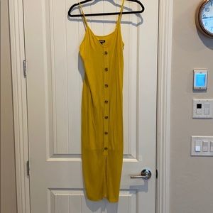 Yellow midi summer dress
